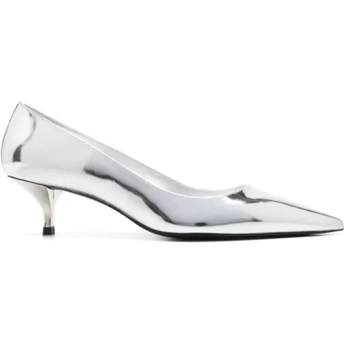 Pumps, female, , Size: 9 US Silver Kitten Pump - Stuart Weitzman - Modalova