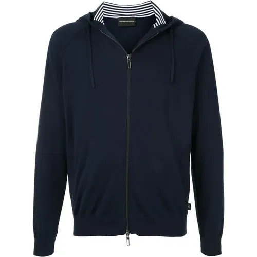 Sweatshirt mit Reißverschluss , Herren, Größe: M - Emporio Armani - Modalova