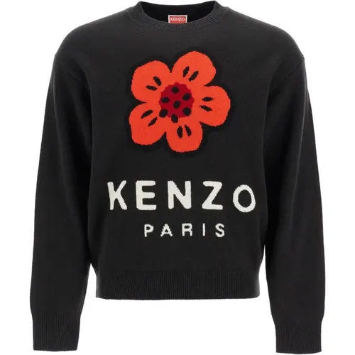 Round-neck Knitwear, male, , Size: S Boke Flower Wool Sweater - Kenzo - Modalova