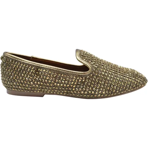 Goldene Loafer Flats , Damen, Größe: 40 EU - Kurt Geiger - Modalova