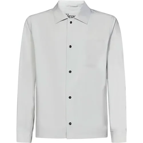 Grey Water-Repellent Shirt Jacket , male, Sizes: L - Herno - Modalova