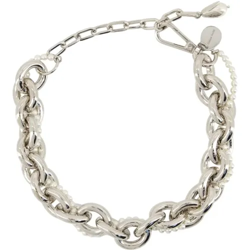 Necklaces, female, , Size: ONE SIZE Pearl Chain Necklace - Silver Plated - Simone Rocha - Modalova