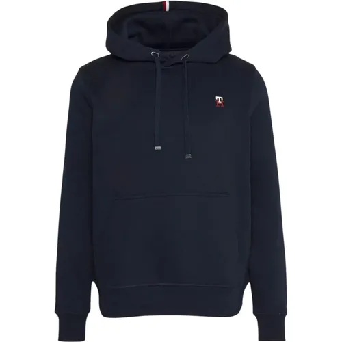 Hoodies, male, , Size: S Navy Small Imd Hoody Overdeler - Tommy Hilfiger - Modalova