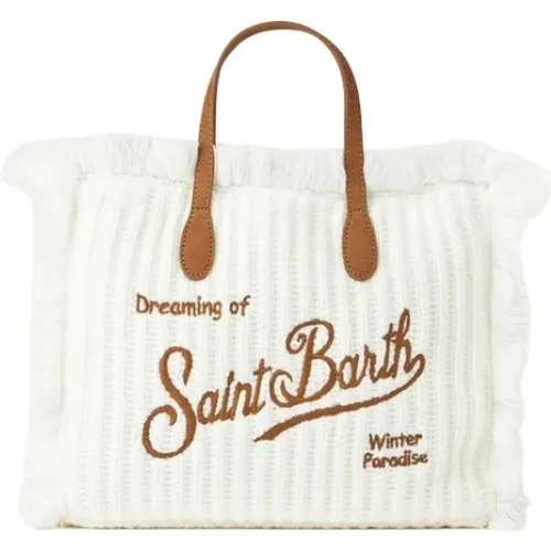 Ribbed Knit Camel Logo Embroidered Bag , female, Sizes: ONE SIZE - MC2 Saint Barth - Modalova