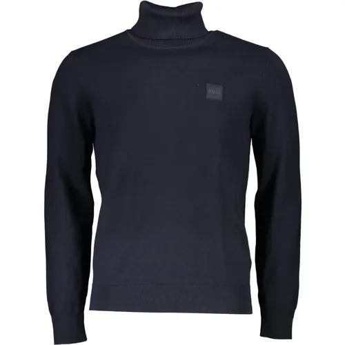 Blauer Pullover mit langen Ärmeln und Logo-Stickerei , Herren, Größe: 3XL - Hugo Boss - Modalova