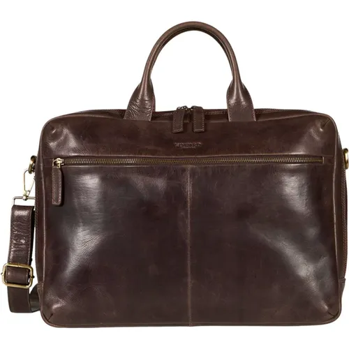 Frank Dark Laptop Business Bag , male, Sizes: ONE SIZE - Howard London - Modalova