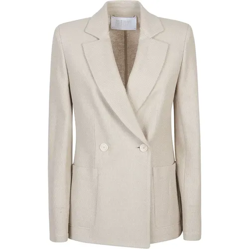 Cream Linen and Cotton Jacket , female, Sizes: M - Harris Wharf London - Modalova