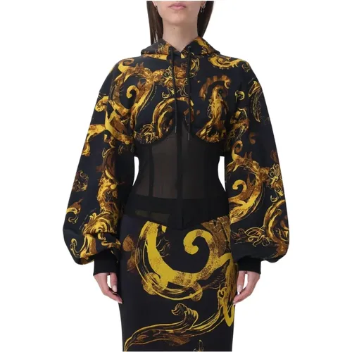 Hoodies, female, , Size: S Baroque Print Mini Dress with Corset - Versace Jeans Couture - Modalova