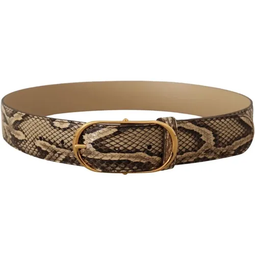 Luxus Python Schlangenleder Gürtel , Damen, Größe: 75 CM - Dolce & Gabbana - Modalova