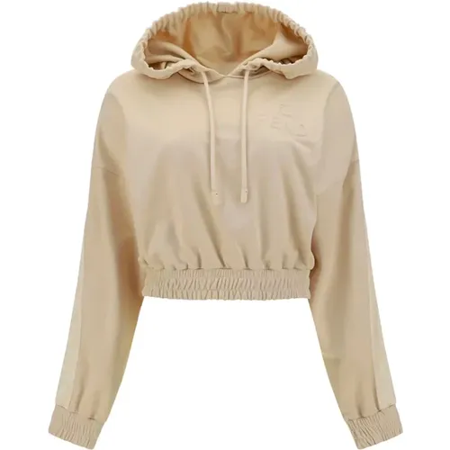Cozy Cropped Logo Sweatshirt , female, Sizes: XS - Fendi - Modalova