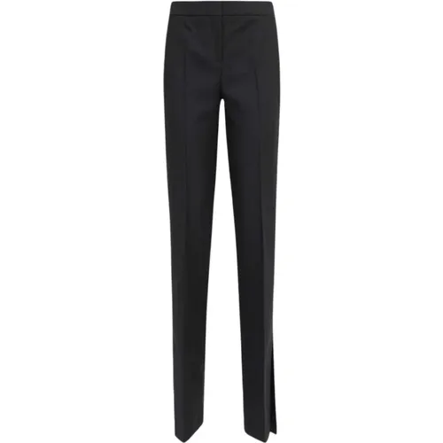 Straight Trousers, female, , Size: M Slit Bottom Straight-Leg Trousers - Off White - Modalova