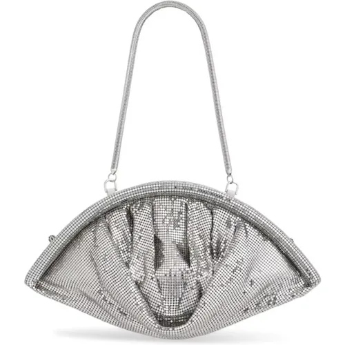 Shoulder Bags, female, , Size: ONE SIZE Silver Mesh Clutch with Chain Handle - Rabanne - Modalova