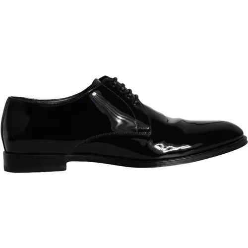 Schwarze Leder Derby Kleidschuhe - Dolce & Gabbana - Modalova