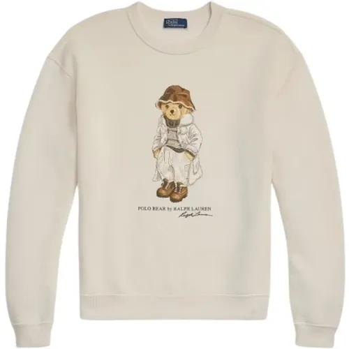 Bear Langarmshirt Creme , Damen, Größe: M - Ralph Lauren - Modalova