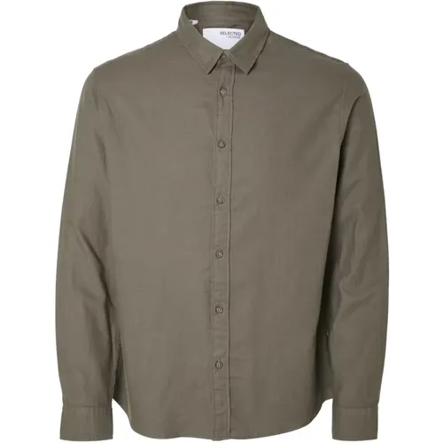 Slim Fit Overshirt mit klassischem Kragen - Selected Homme - Modalova