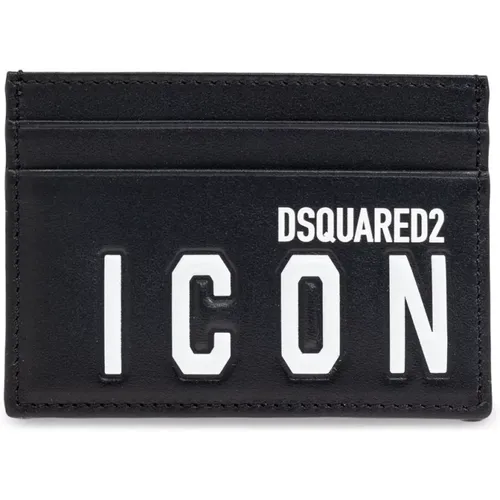 Wallets & Cardholders, male, , Size: ONE SIZE Leather card holder - Dsquared2 - Modalova