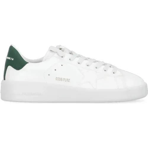Leather Sneakers with Green Star , male, Sizes: 11 UK, 6 UK - Golden Goose - Modalova