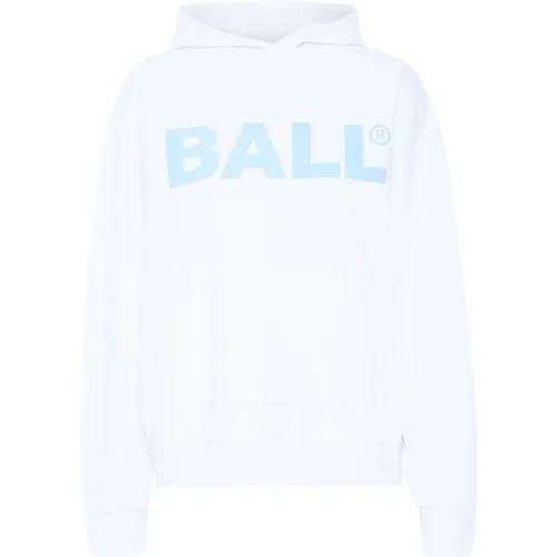 Logo Hoodie Sweatshirt Weiß , Damen, Größe: L - Ball - Modalova