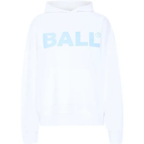 Logo Hoodie Sweatshirt Weiß , Damen, Größe: XL - Ball - Modalova
