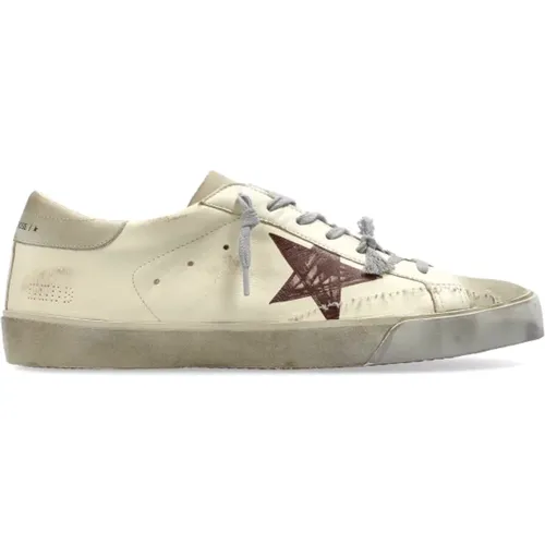 Sneakers, male, , Size: 8 US Sneakers Super-Star With List Printed Star Embroi - Golden Goose - Modalova