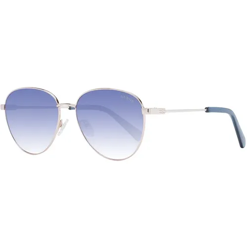 Sunglasses, unisex, , Size: ONE SIZE Rose Gold Unisex Sunglasses Round Blue - Guess - Modalova