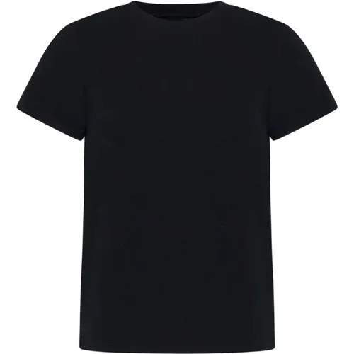 Schwarzes Rundhals Baumwoll T-Shirt , Damen, Größe: L - Khaite - Modalova