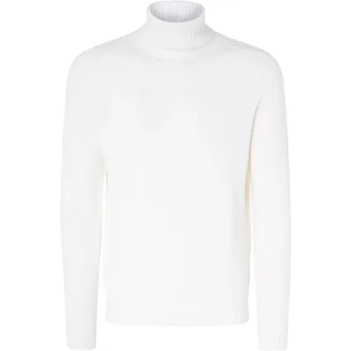 Turtlenecks, male, , Size: L Ivory Wool Sweater Regular Fit - Dondup - Modalova