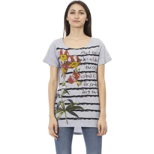 Casual T-Shirt mit Rundhalsausschnitt , Damen, Größe: M - Trussardi - Modalova