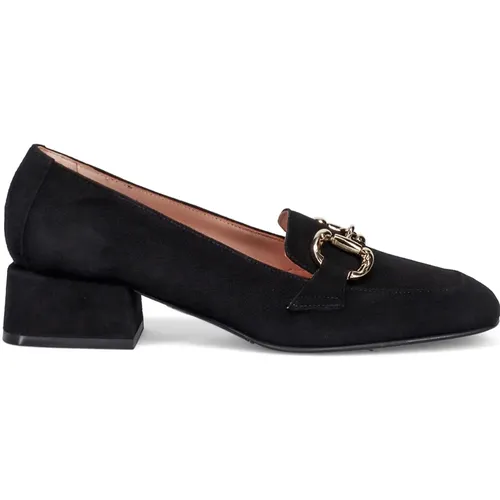 Elegante schwarze Wildlederschuhe mit eckiger Spitze , Damen, Größe: 36 EU - Sangiorgio - Modalova