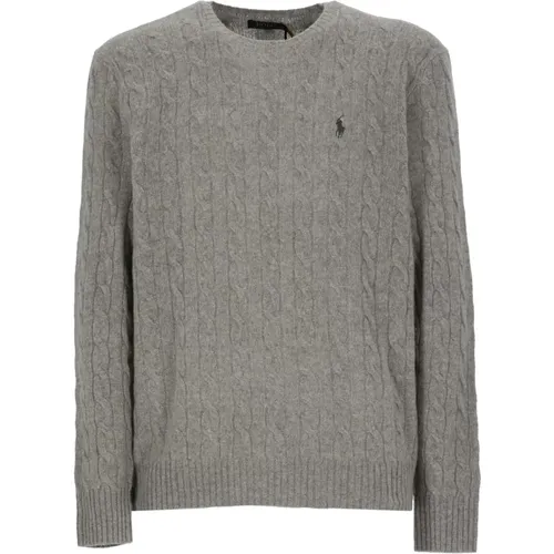 Grey Wool Cashmere Sweater with Aran Embroideries , male, Sizes: 2XL, S, XL, L, M - Ralph Lauren - Modalova