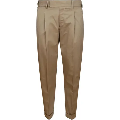 Chinos, male, , Size: L Cotton Trousers with Rear Pockets - PT Torino - Modalova