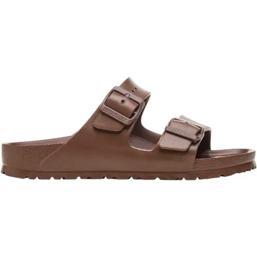 Braune Ledersandalen , Damen, Größe: 37 EU - Birkenstock - Modalova