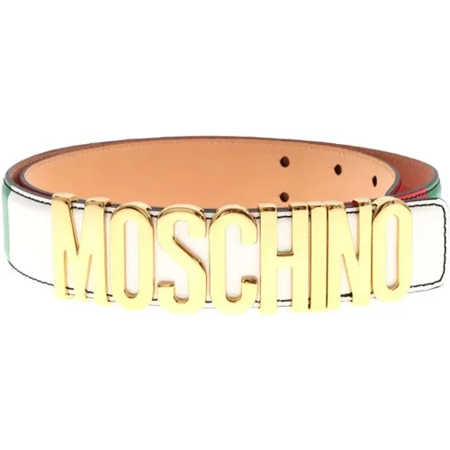 Metallic Letter Belt - Design , male, Sizes: 2XL - Moschino - Modalova