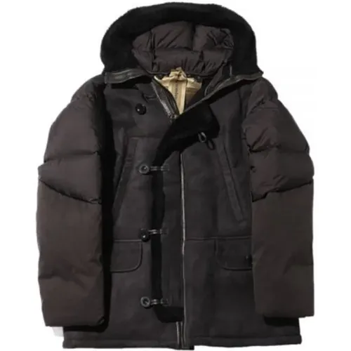 Sheepskin Parka Maron Black , male, Sizes: L - Ten C - Modalova