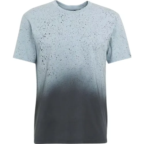Double Edge Crew Neck T-shirt with Half Sleeve Painting , male, Sizes: XL - Mauro Grifoni - Modalova