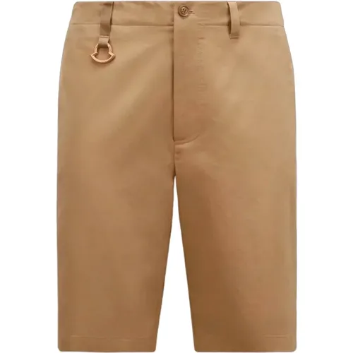 Short Shorts, male, , Size: M Beige Sable Gabardine Short Chino Style - Moncler - Modalova