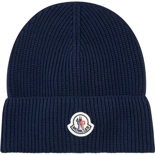 Beanies, male, , Size: ONE SIZE Knit Beanie Hat - Moncler - Modalova