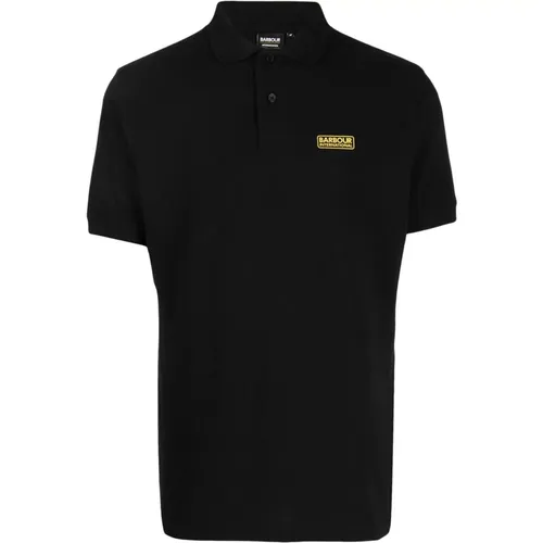 Schwarzes Baumwoll-Poloshirt mit Logo , Herren, Größe: 2XL - Barbour - Modalova