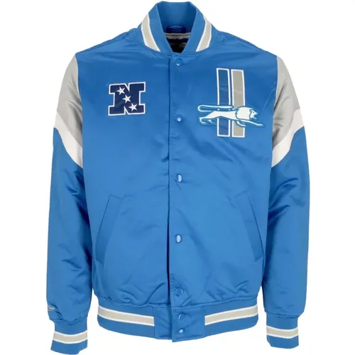 Bomber Jackets, male, , Size: L Detroit Lions Bomber Jacket NFL Team Colors - Mitchell & Ness - Modalova