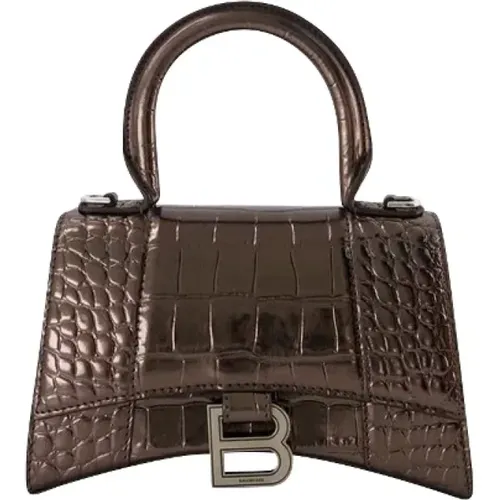 Croc-Embossed Leather Handbag , female, Sizes: ONE SIZE - Balenciaga - Modalova