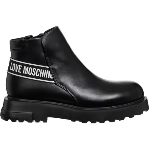 Ankle Boots, female, , Size: 8 US Zip Closure Ankle Boots Plain Pattern - Love Moschino - Modalova