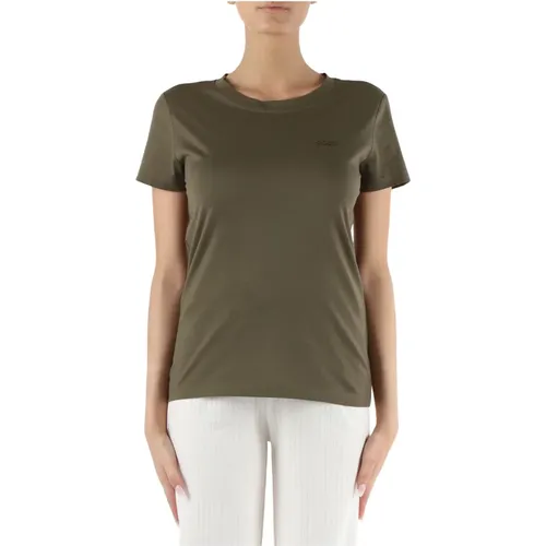 Baumwoll-T-Shirt mit gesticktem Logo , Damen, Größe: XS - Boss - Modalova