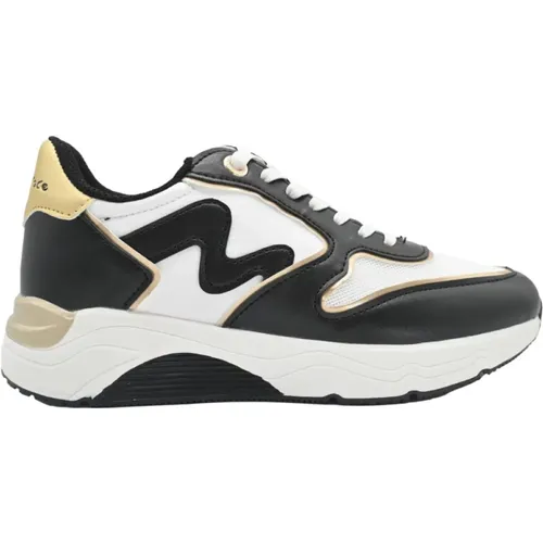 Black/White/Gold Sneakers , female, Sizes: 8 UK, 4 UK, 7 UK, 6 UK, 3 UK - Manila Grace - Modalova