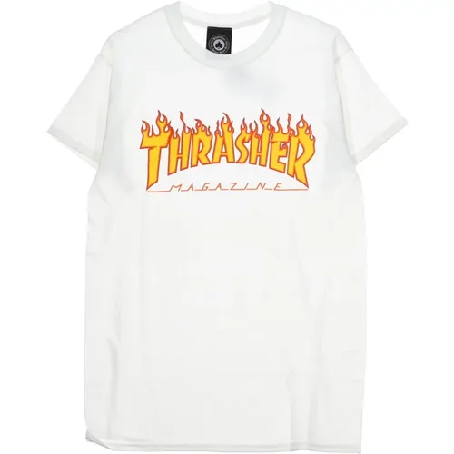 T-Shirts, male, , Size: XL Flame Tee Mens T-Shirt /yellow - Thrasher - Modalova