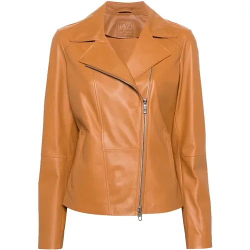 TAN Leather Perfecto Jacket , female, Sizes: S - 1972 Desa - Modalova