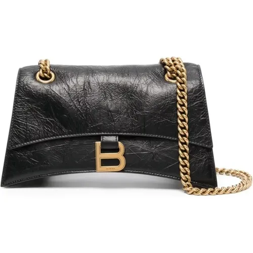 Leather Relief Finish Shoulder Bag with Logo Plaque , female, Sizes: ONE SIZE - Balenciaga - Modalova