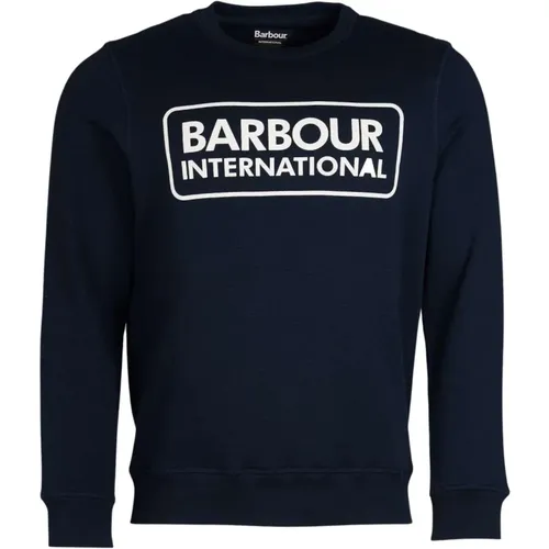 Sweatshirts, male, , Size: XL Navy Large Logo Sweatshirt - Classic Style - Barbour - Modalova