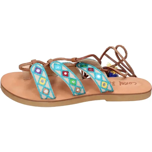 Damen Textil Sandalen Coral Blue - Coral Blue - Modalova