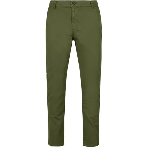 Chinos, male, , Size: W36 Stretch Cotton Piqué Effect Chino Pants - BomBoogie - Modalova