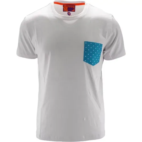 Weiße Polka Dot T-shirt , Herren, Größe: L - Gallo - Modalova